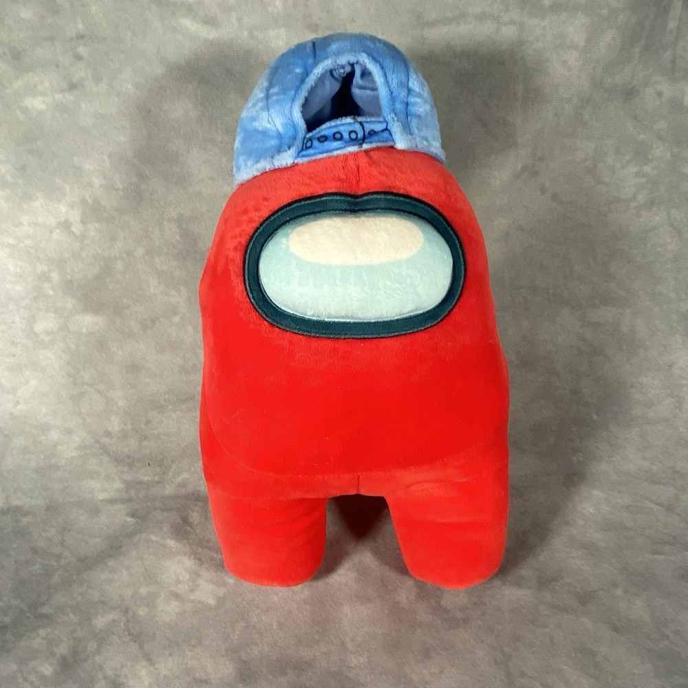 Among Us Red 12" Plush w/ Blue Hat Licensed Toikido Stuffed Toy